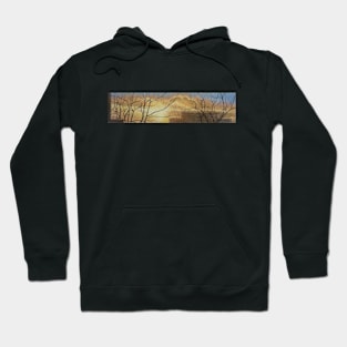 City Sunrise, pastel drawing with ink Hoodie